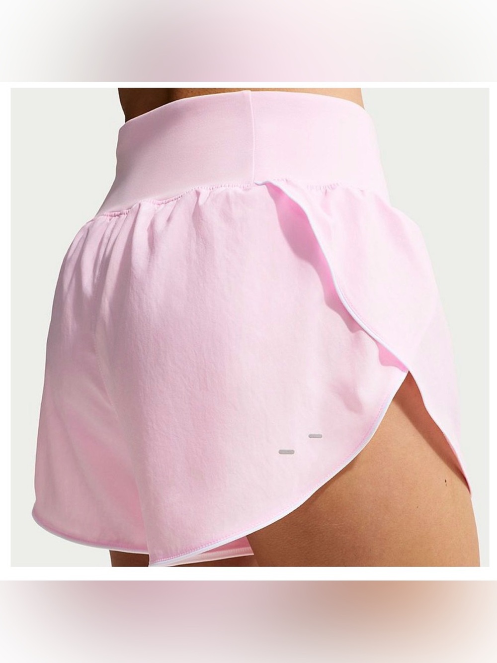 New Nike  tempo mid rise Light Pink Women's Athletic Shorts w/ White Swoosh